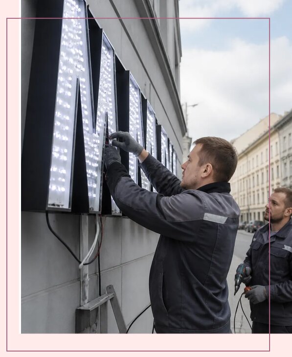 Изготовление и монтаж светодиодных LED вывесок в Волжском