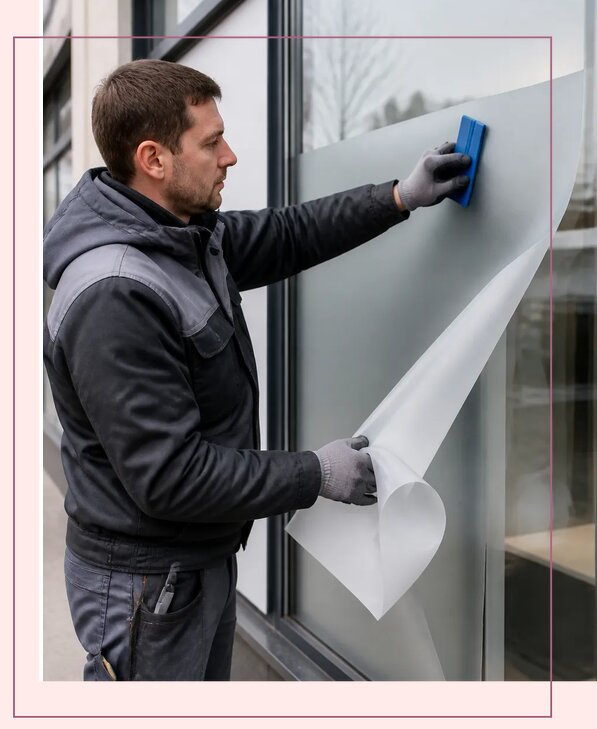 Изготовление наклеек на витрину под ключ для бизнеса в Волжском